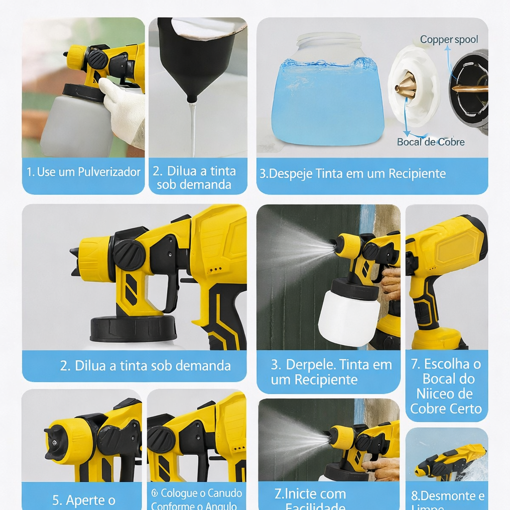 Alta pressão Sem fios Tint Pulverizador com baterias