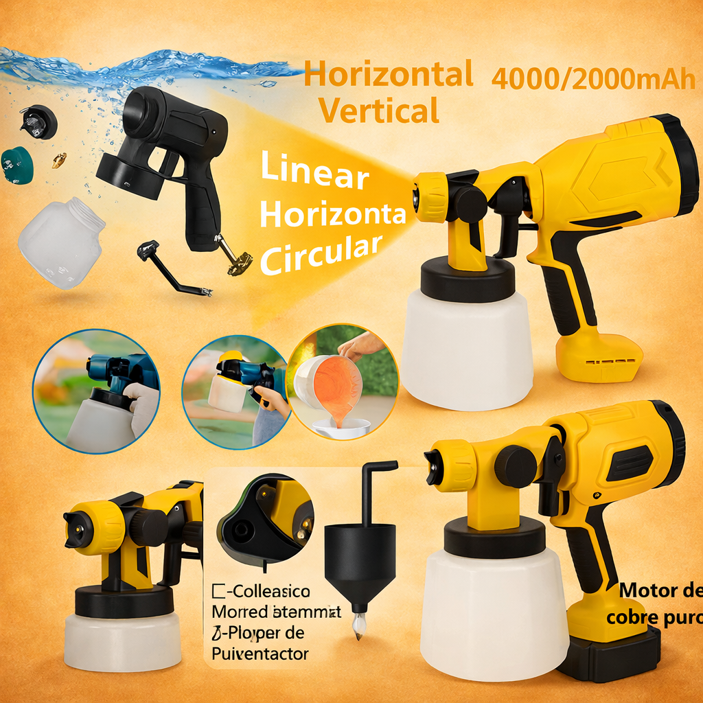 Alta pressão Sem fios Tint Pulverizador com baterias